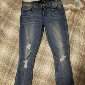 Express Cropped Legging Mid Rise Distressed